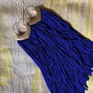Cobalt fringe earrings